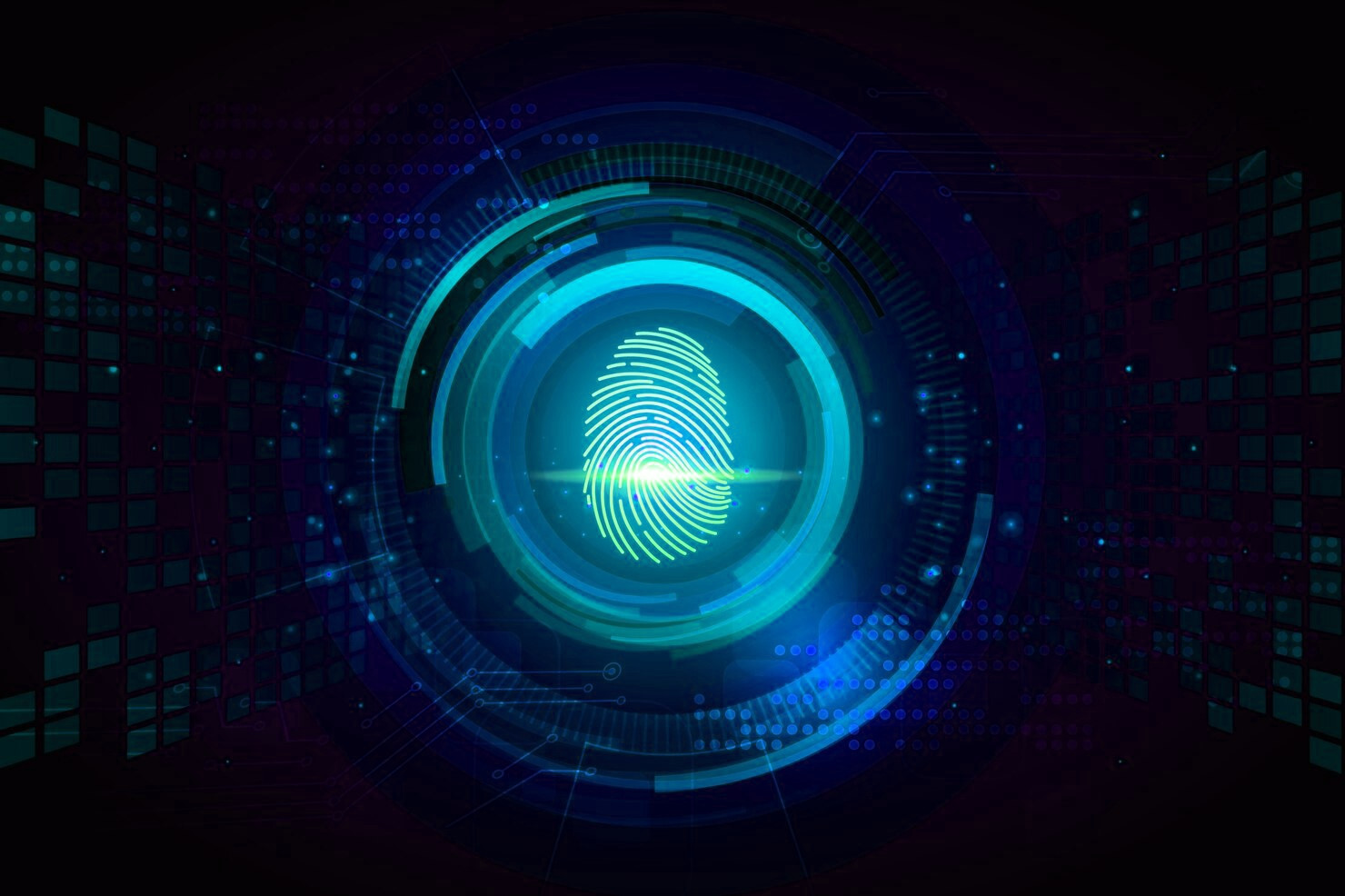 neon fingerprint background concept 23 2148384080